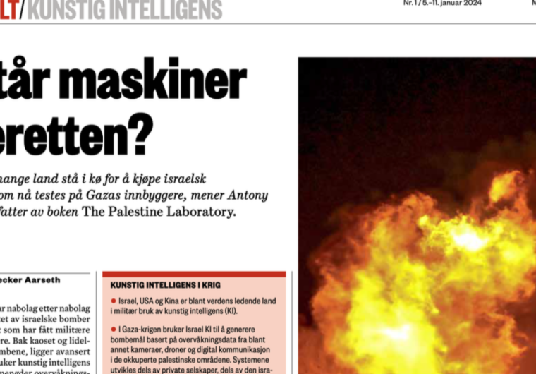 Norwegian paper Morgenbladet and the Palestine lab