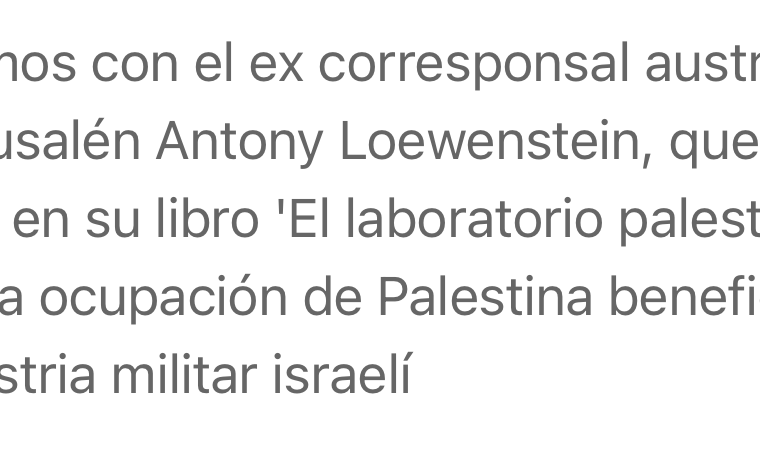 El Periódico interview on the Palestine laboratory