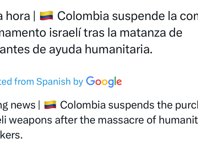 Colombia halts buying Israeli weapons