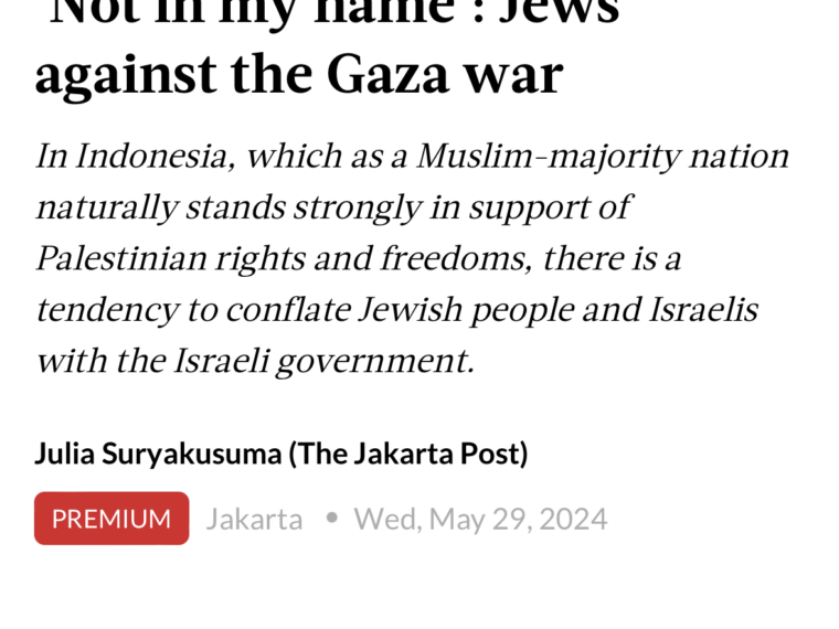 Hearing critical Jewish voices in Indonesia