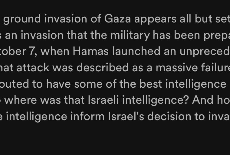 On intelligence failures and Israel/Hamas